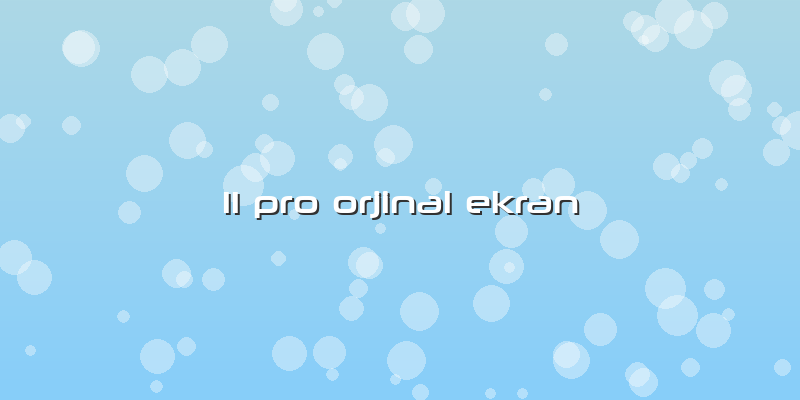 11 Pro Orjinal Ekran
