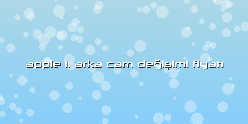 Apple 11 Arka Cam Değişimi FiyatÄ±