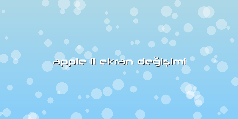 Apple 11 Ekran Değişimi