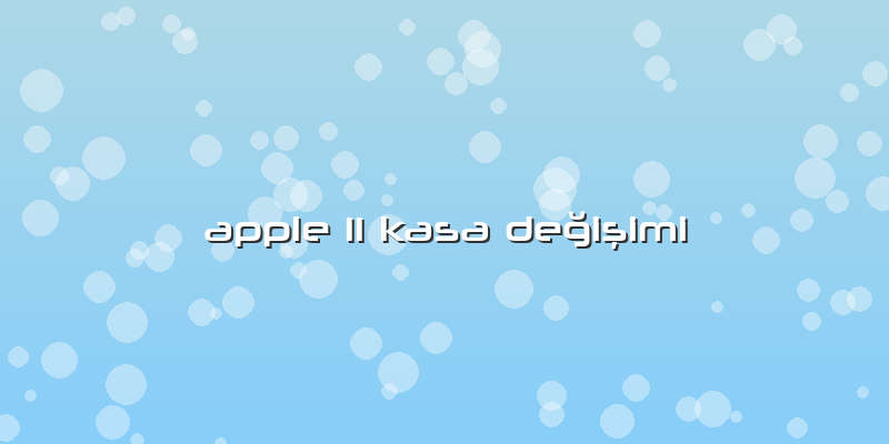 Apple 11 Kasa Değişimi