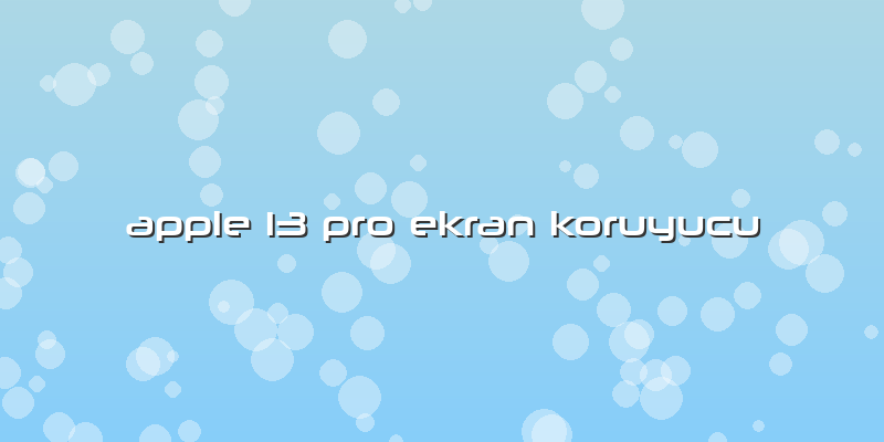 Apple 13 Pro Ekran Koruyucu