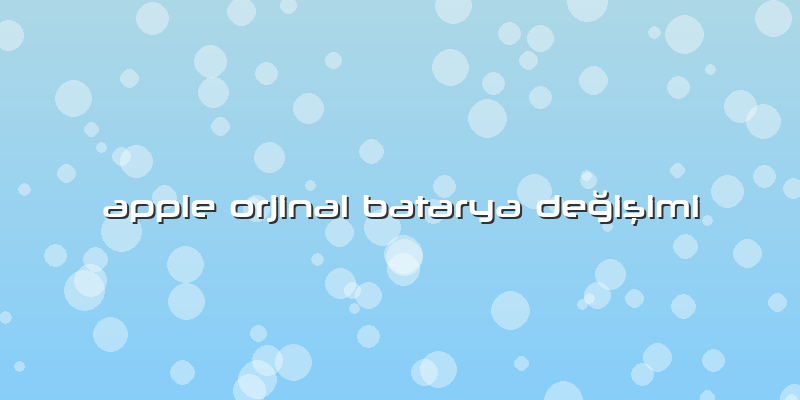 Apple Orjinal Batarya DeÄŸiÅŸimi