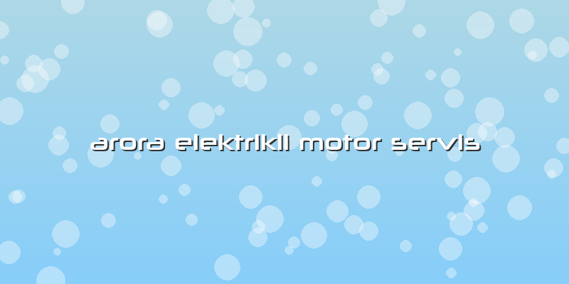 Arora Elektrikli Motor Servis