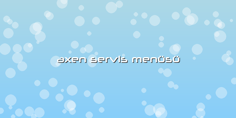 Axen Servis Menüsü