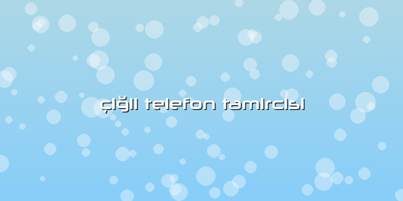 Ã§iğli Telefon Tamircisi