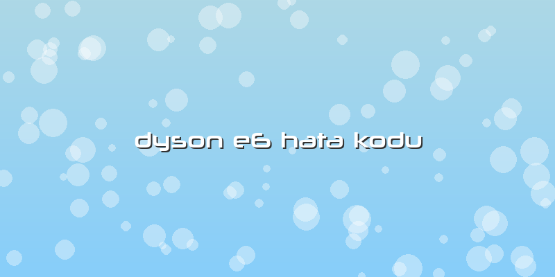 Dyson E6 Hata Kodu