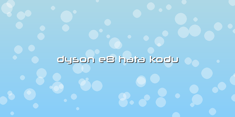 Dyson E8 Hata Kodu