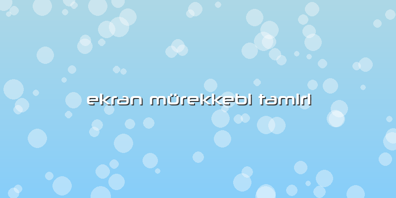 Ekran Mürekkebi Tamiri