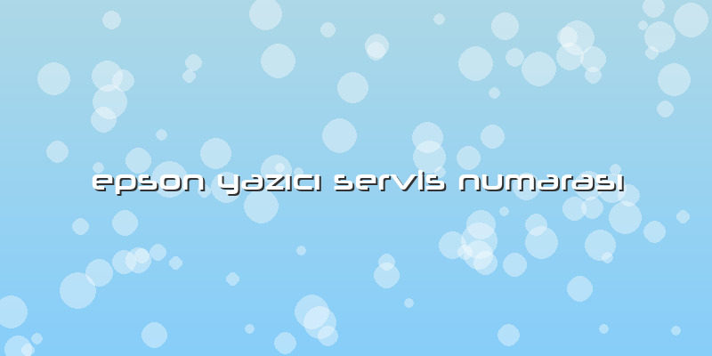 Epson Yazıcı Servis Numarası