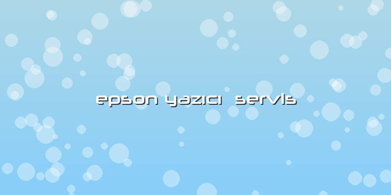 Epson YazÄ±cÄ± Servis