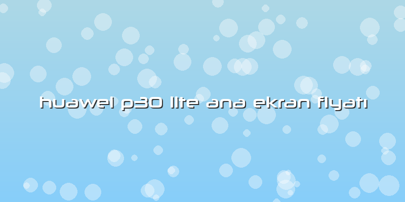 Huawei P30 Lite Ana Ekran FiyatÄ±