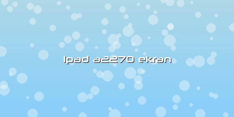 Ipad A2270 Ekran
