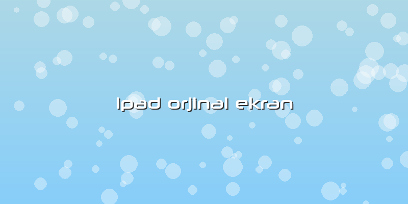 Ipad Orjinal Ekran