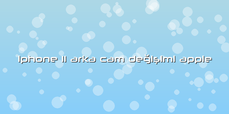 Iphone 11 Arka Cam Değişimi Apple