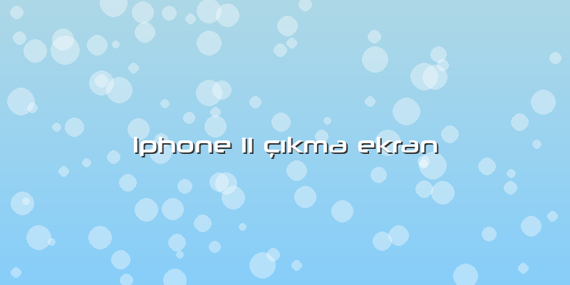 Iphone 11 Ã§Ä±kma Ekran