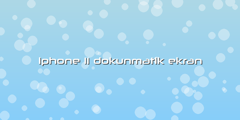 Iphone 11 Dokunmatik Ekran
