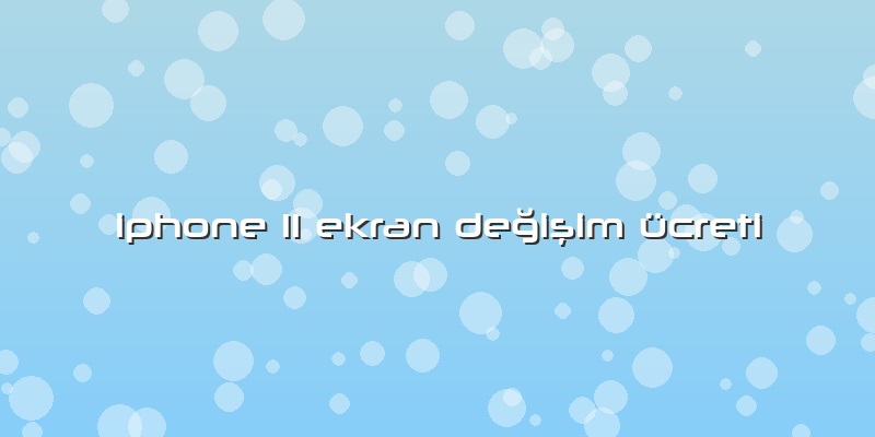 Iphone 11 Ekran Değişim ücreti