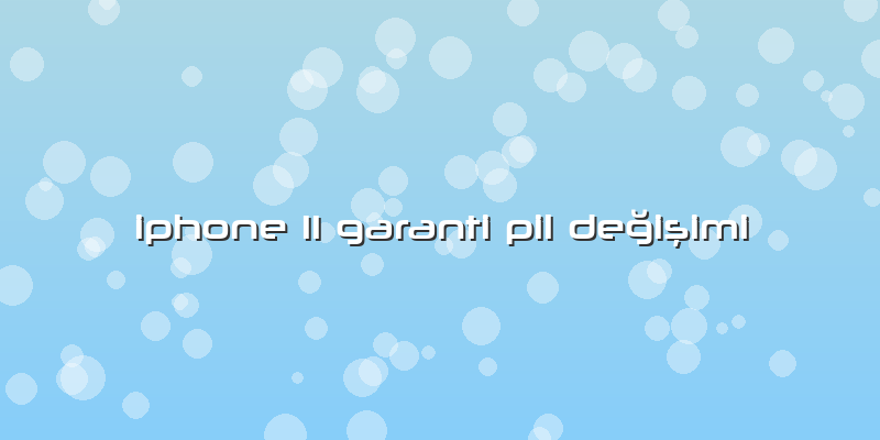 Iphone 11 Garanti Pil Değişimi