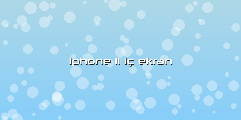 Iphone 11 IÃ§ Ekran