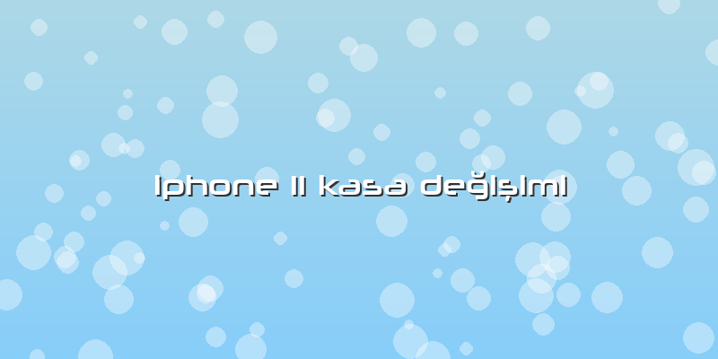 Iphone 11 Kasa Değişimi