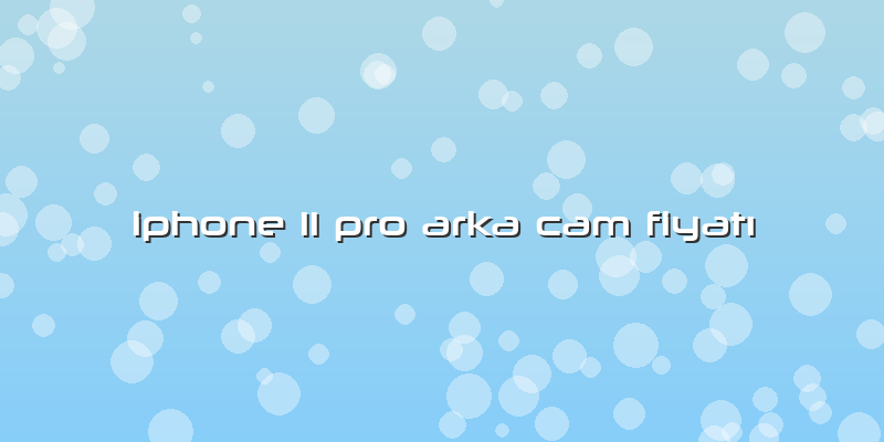 Iphone 11 Pro Arka Cam FiyatÄ±