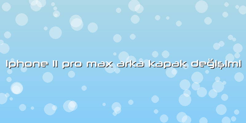 Iphone 11 Pro Max Arka Kapak Değişimi