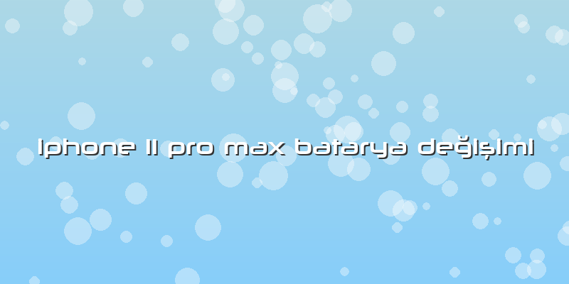 Iphone 11 Pro Max Batarya Değişimi