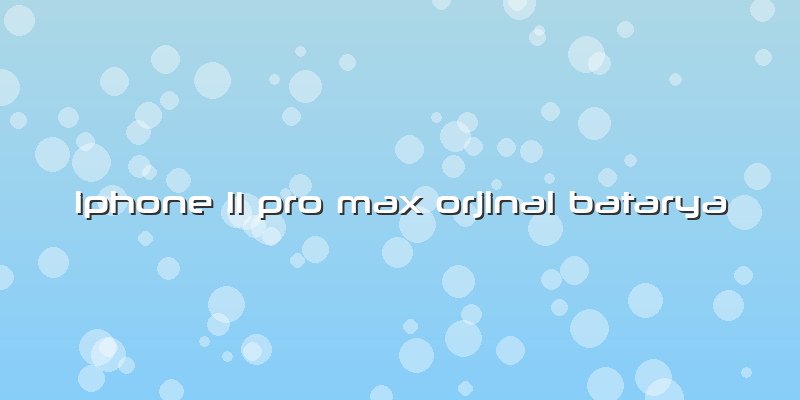 Iphone 11 Pro Max Orjinal Batarya