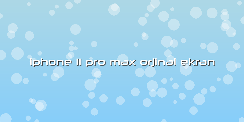 Iphone 11 Pro Max Orjinal Ekran