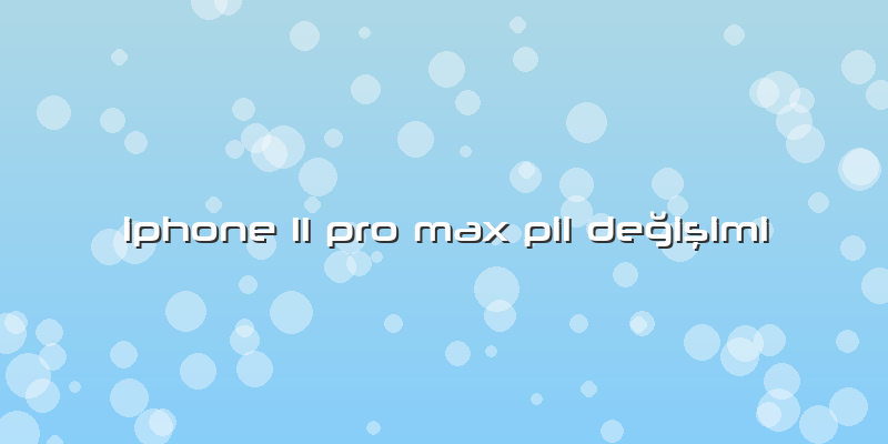 Iphone 11 Pro Max Pil Değişimi