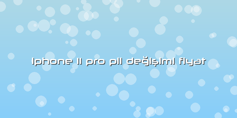Iphone 11 Pro Pil Değişimi Fiyat