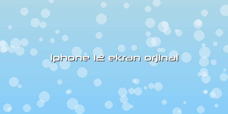 Iphone 12 Ekran Orjinal