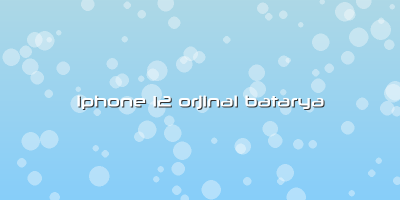 Iphone 12 Orjinal Batarya