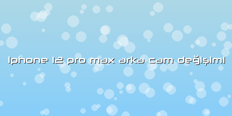 Iphone 12 Pro Max Arka Cam Değişimi
