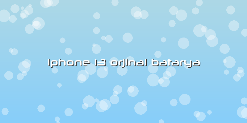 Iphone 13 Orjinal Batarya