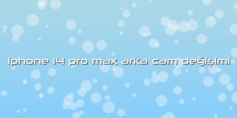Iphone 14 Pro Max Arka Cam Değişimi
