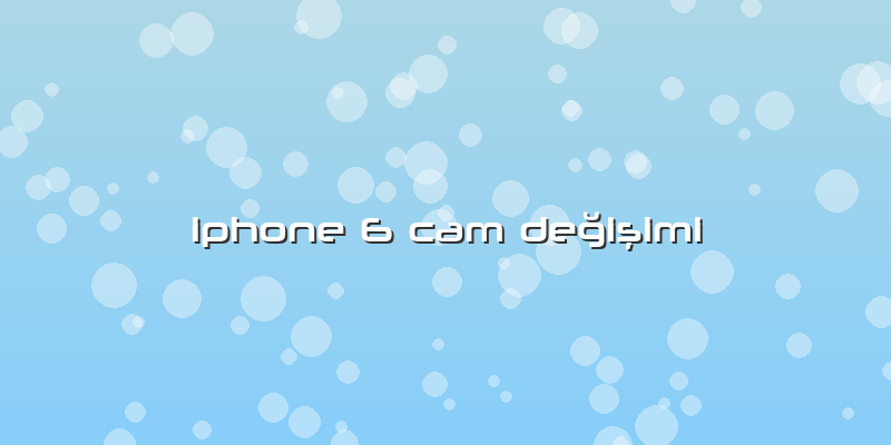 Iphone 6 Cam Değişimi