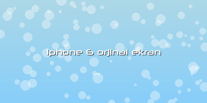Iphone 6 Orjinal Ekran