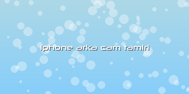 Iphone Arka Cam Tamiri