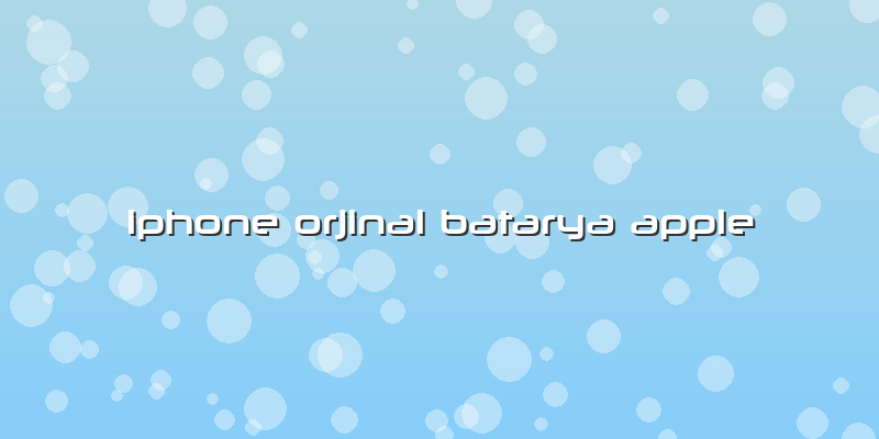 Iphone Orjinal Batarya Apple