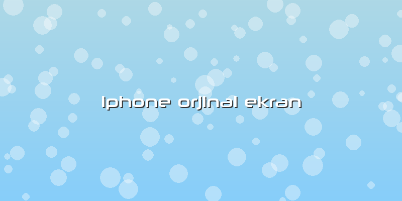 Iphone Orjinal Ekran