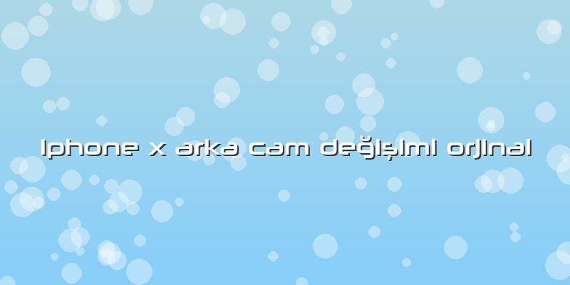 Iphone X Arka Cam Değişimi Orjinal