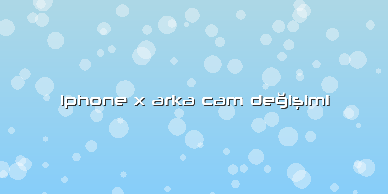Iphone X Arka Cam Değişimi