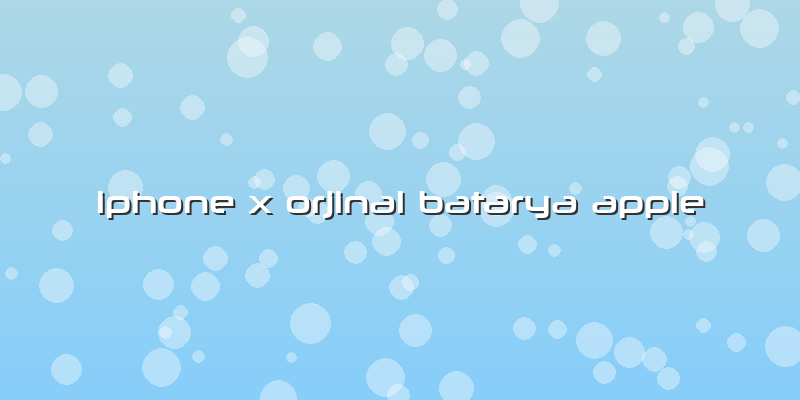 Iphone X Orjinal Batarya Apple