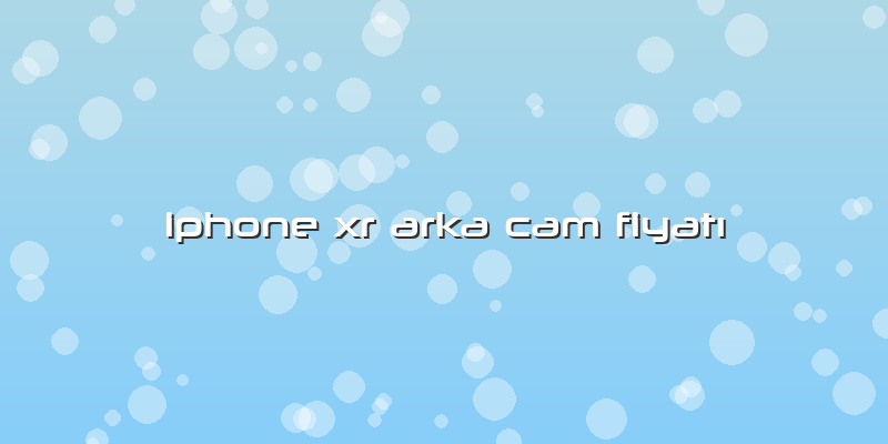 Iphone Xr Arka Cam FiyatÄ±