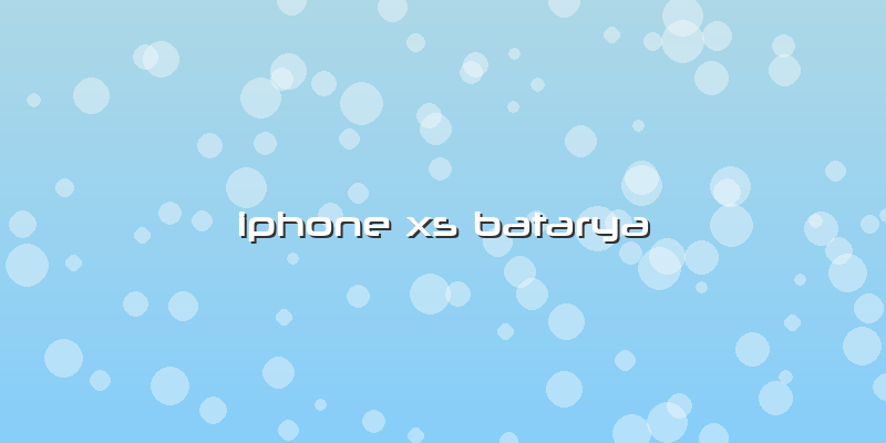 Iphone Xs Batarya
