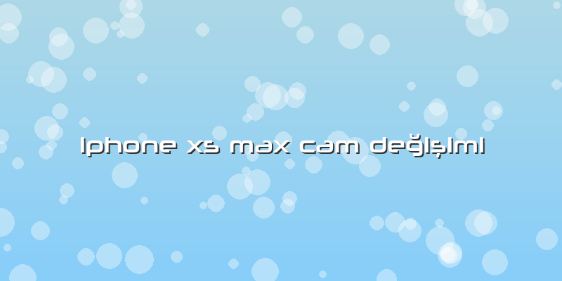 Iphone Xs Max Cam Değişimi