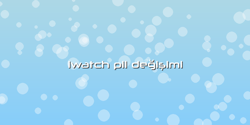 Iwatch Pil Değişimi