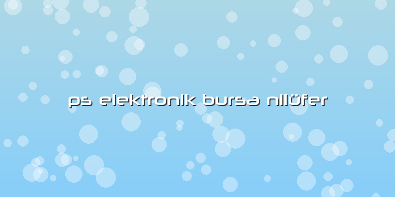 Ps Elektronik Bursa Nilüfer