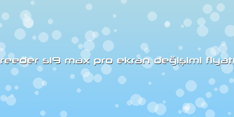 Reeder S19 Max Pro Ekran Değişimi FiyatÄ±